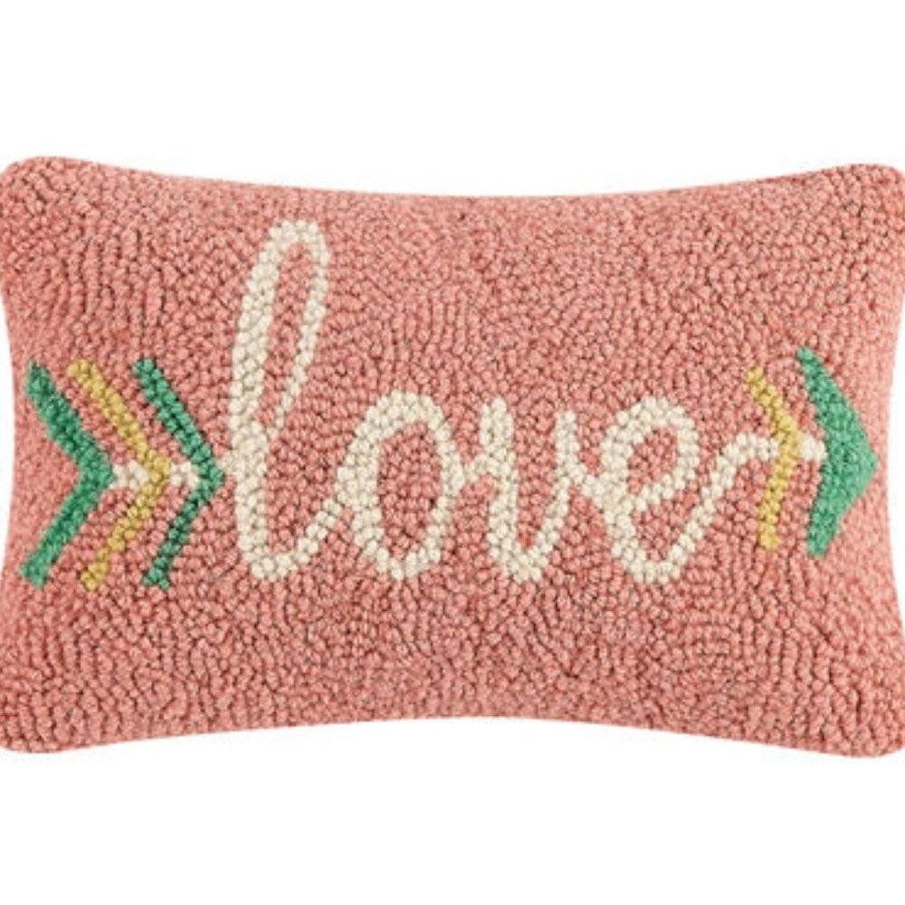 Love Arrow Hooked Wool Pillow!!! NEW!!!